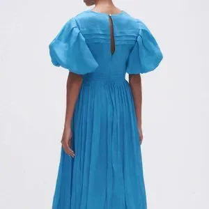 Aje | Dresses | Nwt Aje Sylvia Pintuck Midi Dress Azure Blue